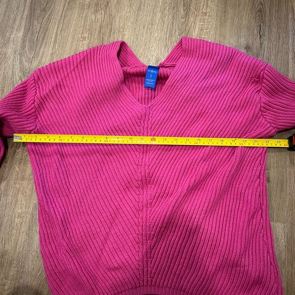 Kit and Ace Magenta Knit V Neck Sweater - Picture 6 of 8